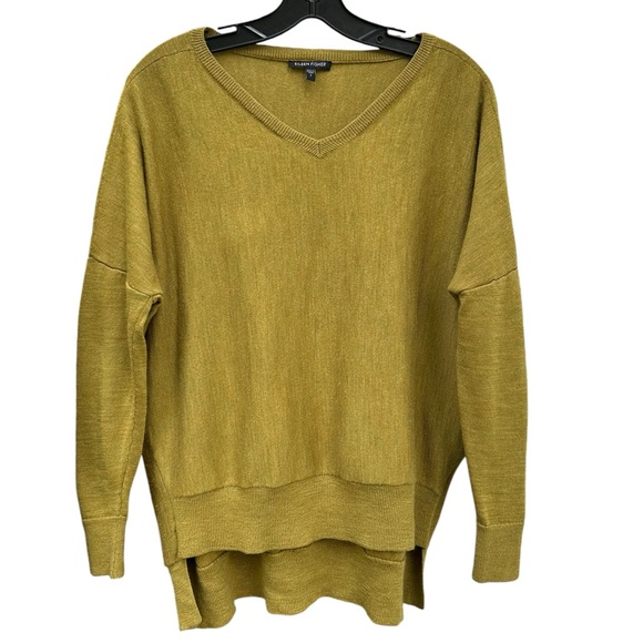 Eileen Fisher Merino Wool Sweater SMALL Boxy High Low Hem Cottagecore Lagenlook - Picture 1 of 16